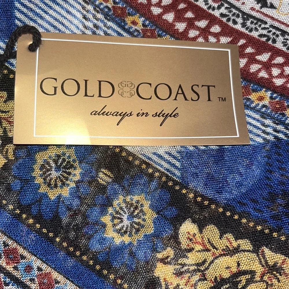 Gold Coast Womens Soft & Sheer Multi Pattern Lightweight Scarf SH3 Navy 70